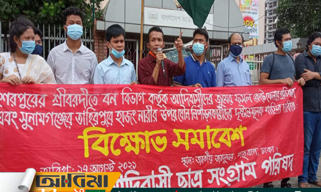 আদিবাসীদের ওপর নির্যাতন, নিপীড়নের প্রতিবাদে ঢাকায় বিক্ষোভ সমাবেশ অনুষ্ঠিত