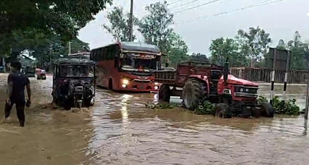 শেরপুরে পাহাড়ী ঢলে আদিবাসী অধ্যুষিত গ্রামগুলোতে বন্যার আশঙ্কা 